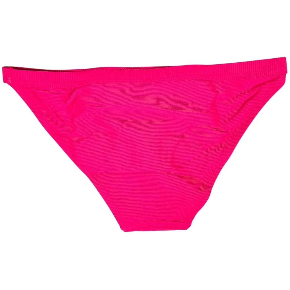 J. Crew Ribbed-trim hipster full-coverage bikini bottom in Wild‎ Hibiscus S NWT